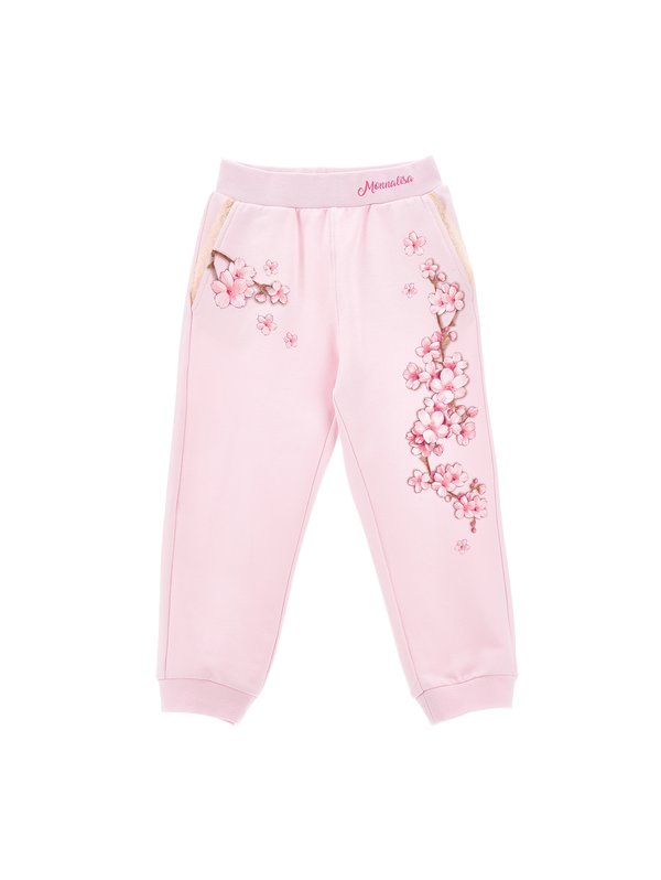 JOGGER CON STAMPA FIORI - Tracksuit bottoms - rosa fairytale