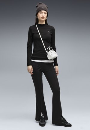 Puma, HER SLIM GERIPPTES LANGARMSHIRT - Maglietta a manica lunga - black