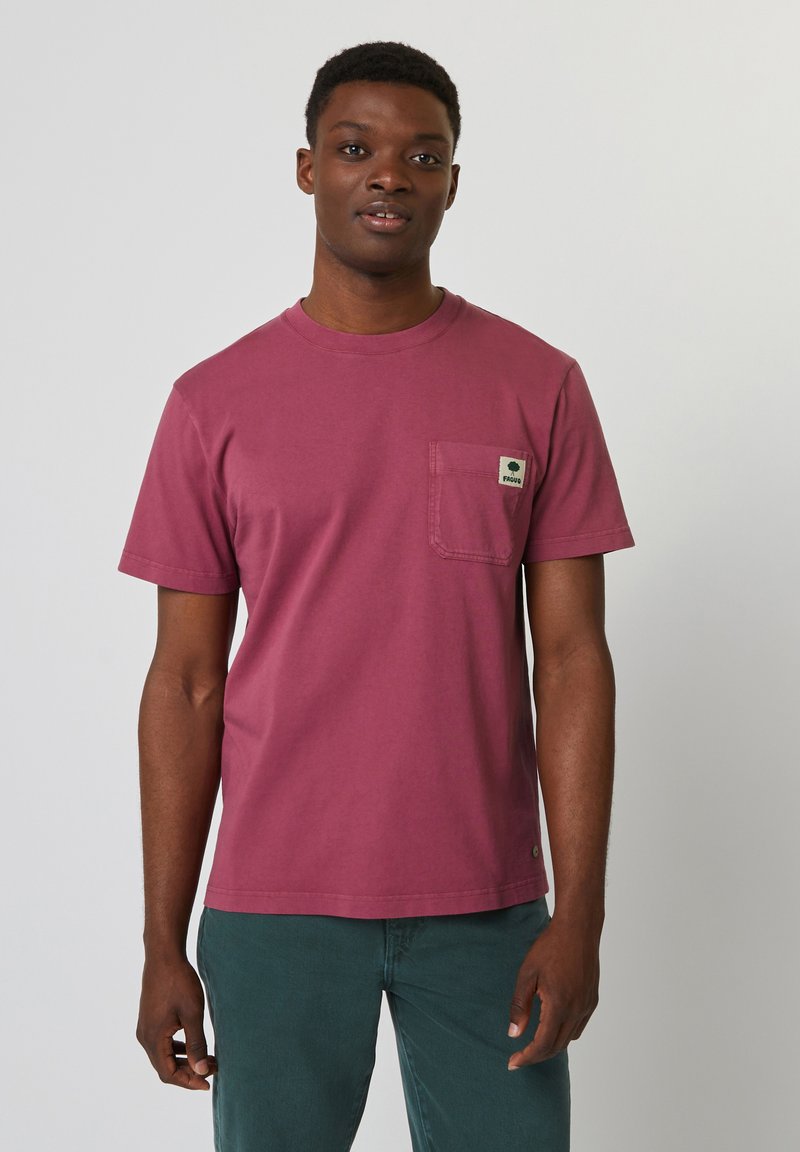 Faguo T-shirt basic donkerroze Faguo T-shirt basic donkerroze