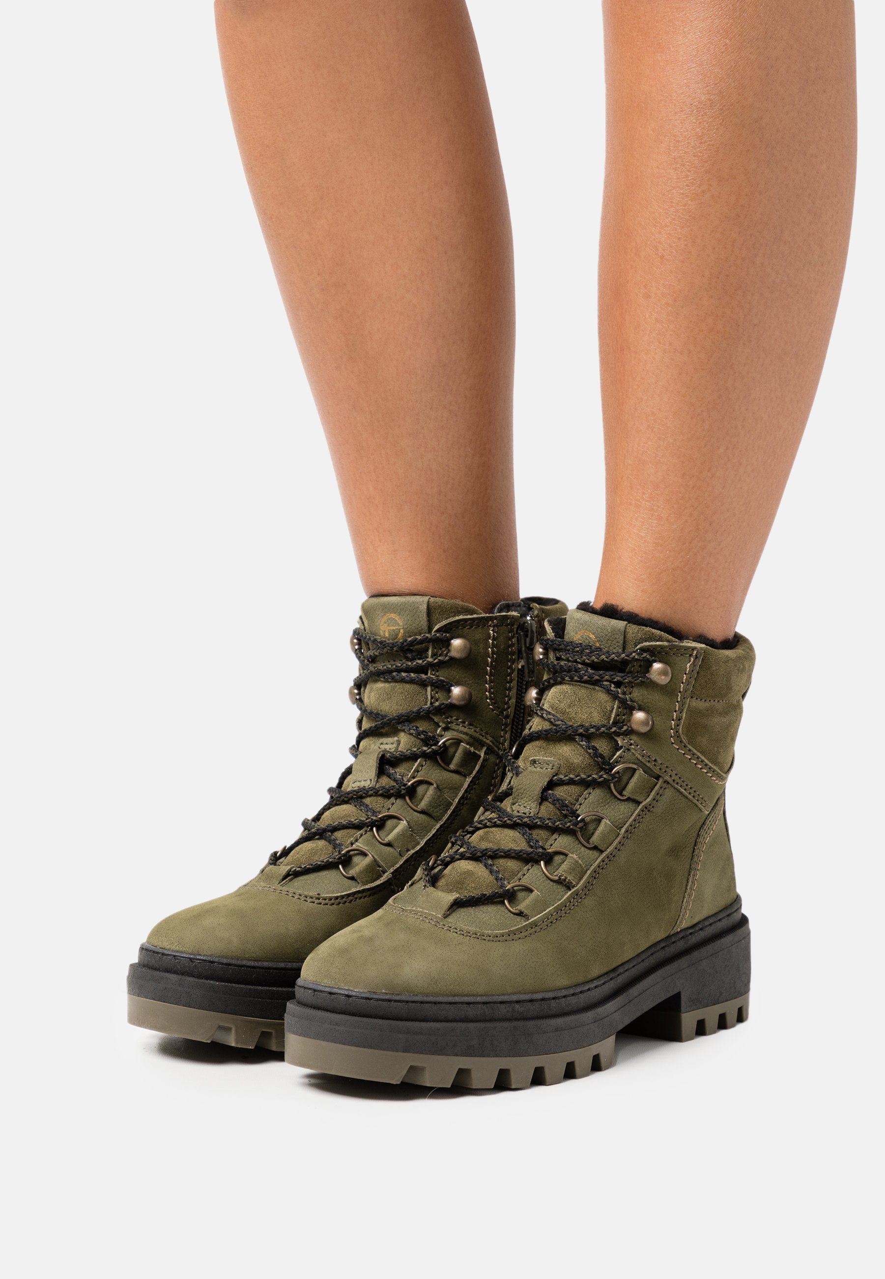 Tamaris Lace-up ankle boots - olive 
