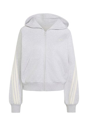 adidas Sportswear, ADIDAS SPORTSWEAR W AK 3S FZ HD - Majica s kapuljačom i patentnim zatvaračem - light grey heather/off white