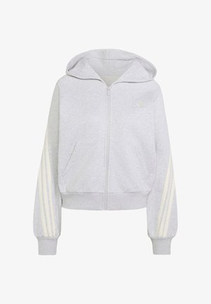 adidas Sportswear, ADIDAS SPORTSWEAR W AK 3S FZ HD - Majica s kapuljačom i patentnim zatvaračem - light grey heather/off white