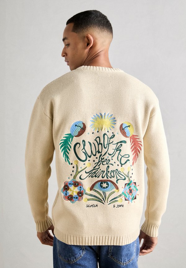 BACK EMBROIDERY SWEATER - Strickpullover - parchment