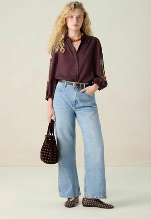 CROPPEDMIT HOHER TAILLE  - Relaxed fit jeans - blau