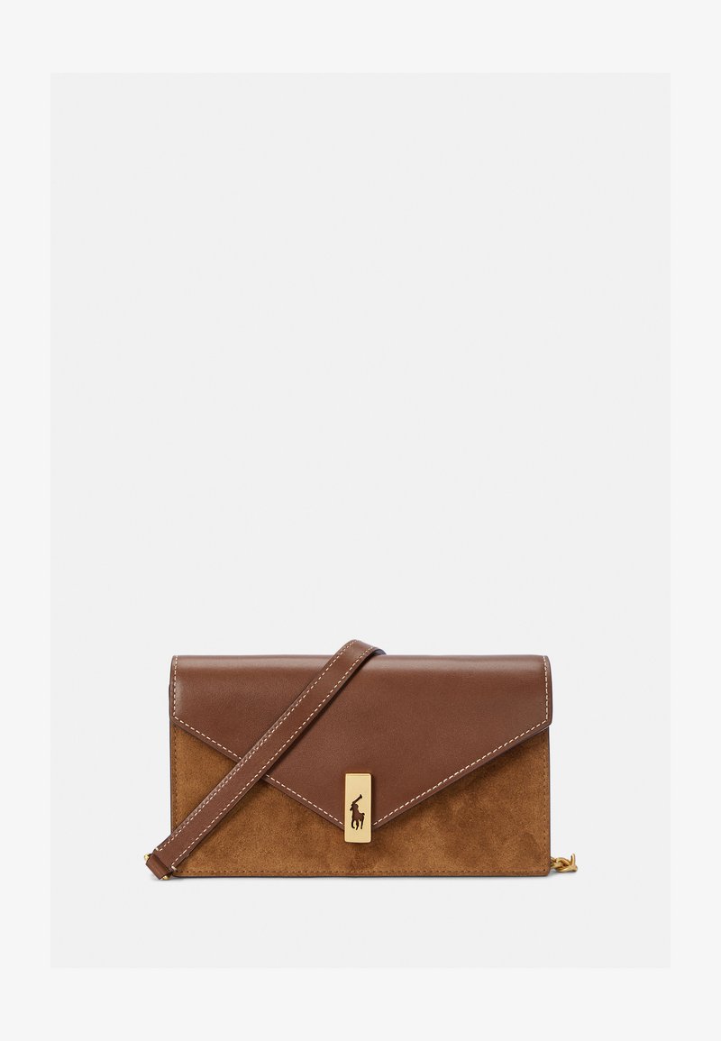 Polo Ralph Lauren POLO ID LEATHER SUEDE CHAIN WALLET & BAG - Ručna torbica - cinnamon