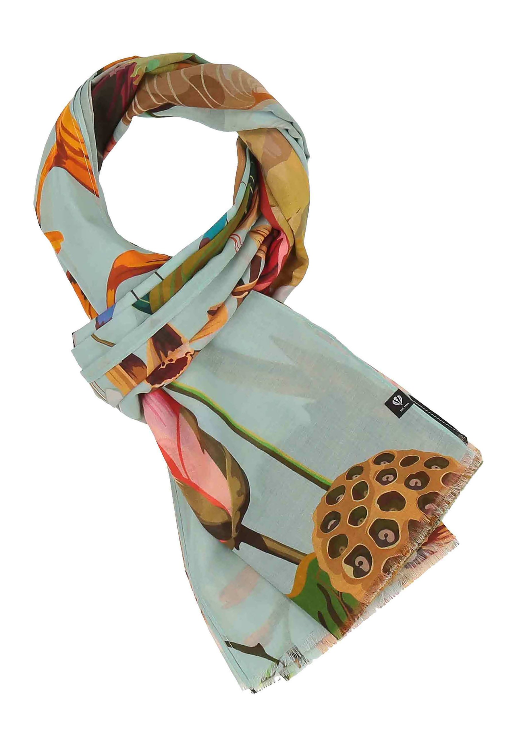 FRAAS FLOWER MOTIF XL - Scarf - powder mint/green - Zalando.ie
