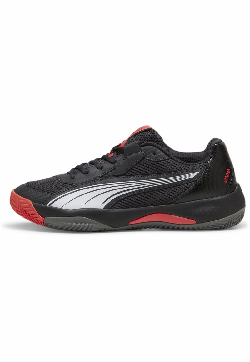 Puma NOVA COURT UNISEX - Zapatillas running asfalto - flat dark gray  black flat medium gray active red