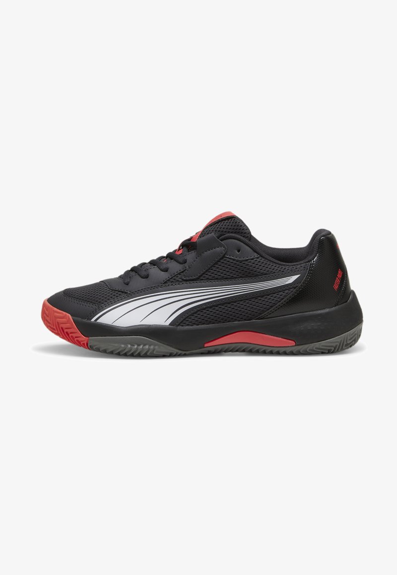 Puma NOVA COURT UNISEX - Zapatillas running asfalto - flat dark gray  black flat medium gray active red