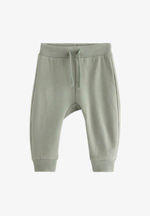 Vaaleanvihreät, pehmeät puuvillahousut, joissa on ribbireunus vyötäröllä ja hihoissa. Housuissa on nyöriyksityiskohta ja säädettävä istuvuus.