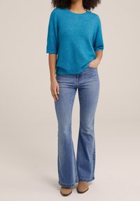 WE Fashion Stickad tröja - stone blue denim