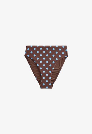 Next, HIGH WAIST HIGH LEG FIT - Bikinibukser - chocolate brown blue spot