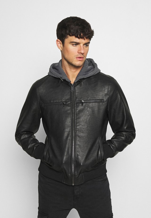 RAFAEL JACKET - Faux leather jacket - black