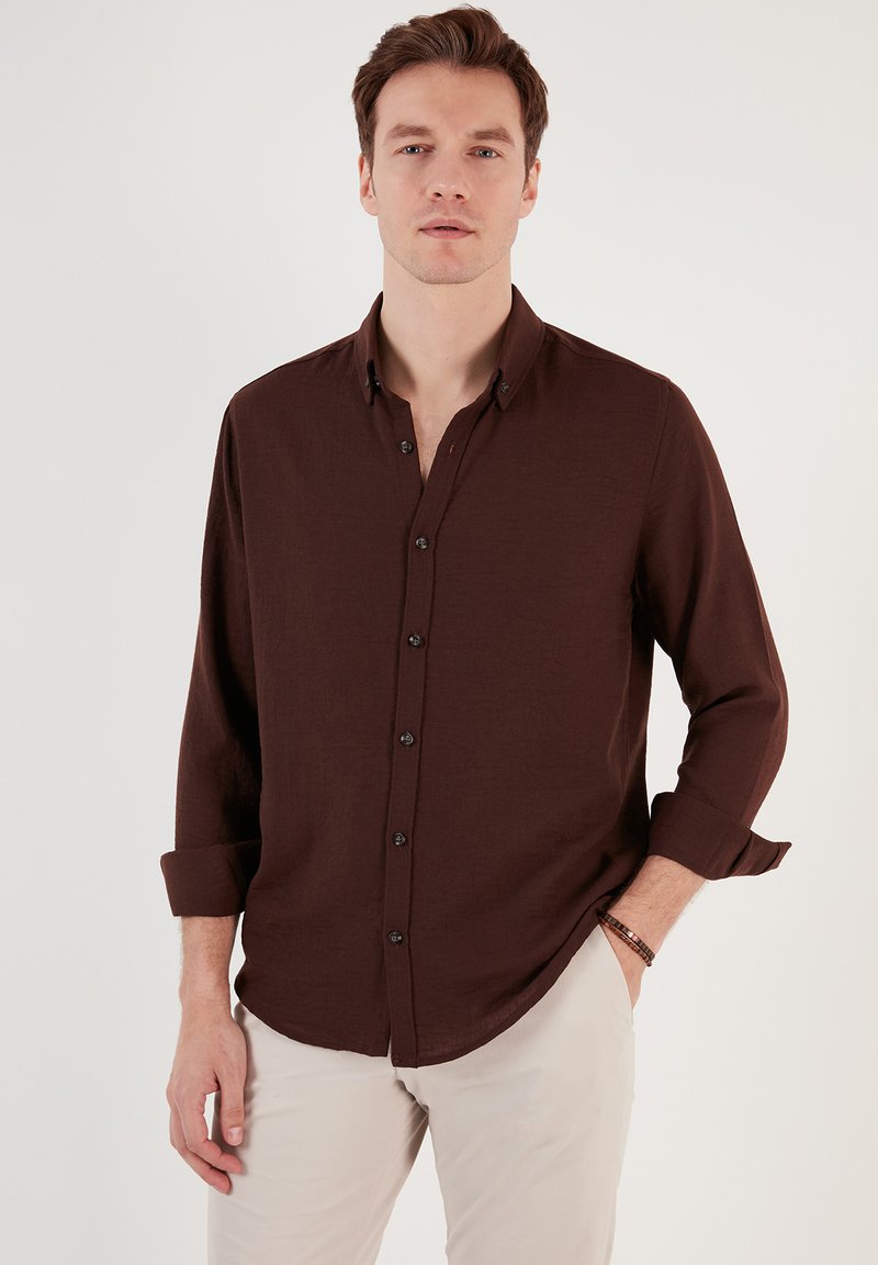 Buratti - REGULAR FIT - Overhemd - dark brown, Vergroten