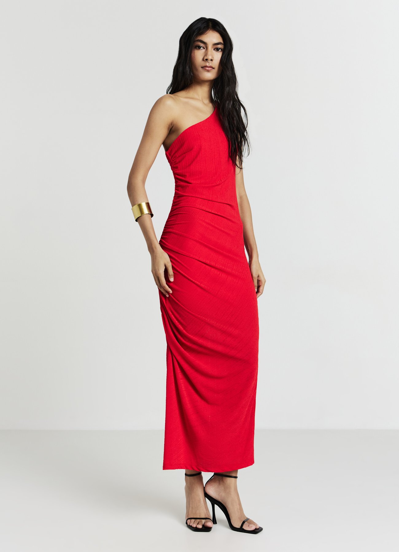 chinese dress ladies Kleo One Shoulder Maxi Dress - Silver