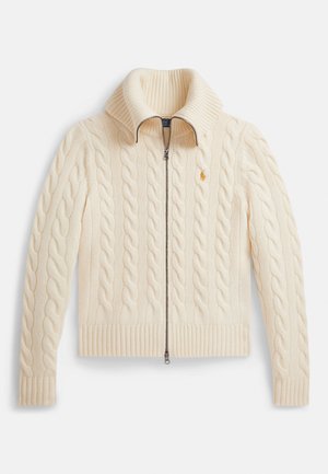 CABLE WOOL-CASHMERE FULL-ZIP SWEATER - Strickjacke - authentic cream