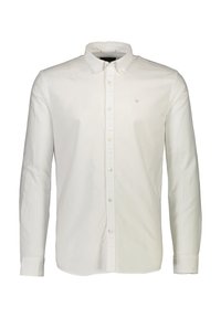 Wit overhemd met lange mouwen van katoen, met een klassieke kraag, knoopsluiting en een klein geborduurd logo op de borst.
