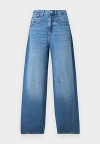ONLHORSESHOE BARREL PLEAT - Wide Leg - medium blue denim