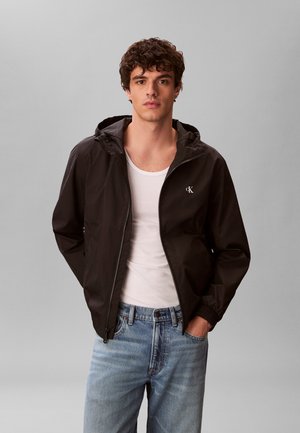 HOODED HARRINGTON - Sommerjakke - black