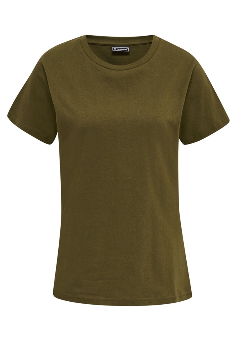 Hummel T-shirt basic olijfgroen