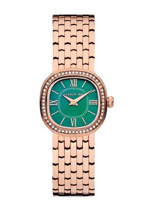 Watch - green rose gold coloured
