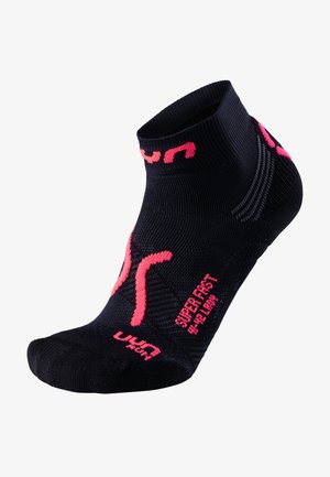 SOCKEN RUN SUPER FAST - Socks - black/coral fluo