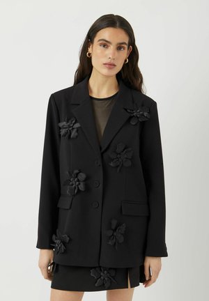 FLISRA LS BLUMEN - Kort kåpe / frakk - black