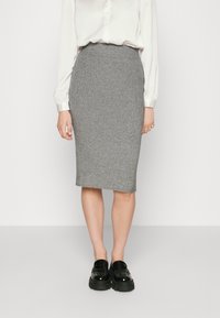 VILA - VIRIL PENCIL SKIRT - Zīmuļsvārki - medium grey melange Miniatūras attēls 1