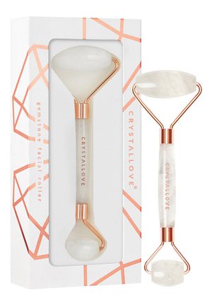 CLEAR QUARTZ FACIAL ROLLER - Skincare tool - jak na zdjęciu
