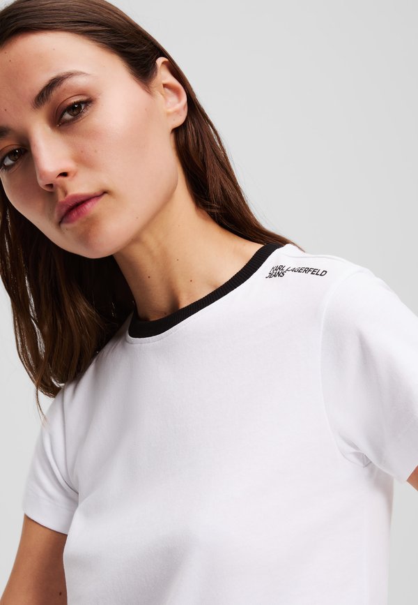 SLIM CONSTRAST COLLAR TEE - Print T-shirt4