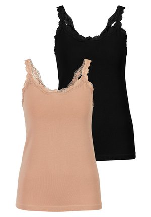 2 PACK - Unterhemd/-shirt - beige  schwarz