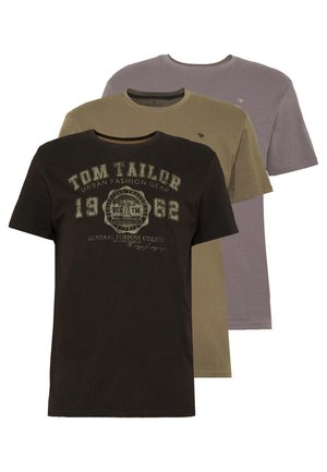 BASIC T-SHIRT 3 PACK - T-shirt imprimé - black