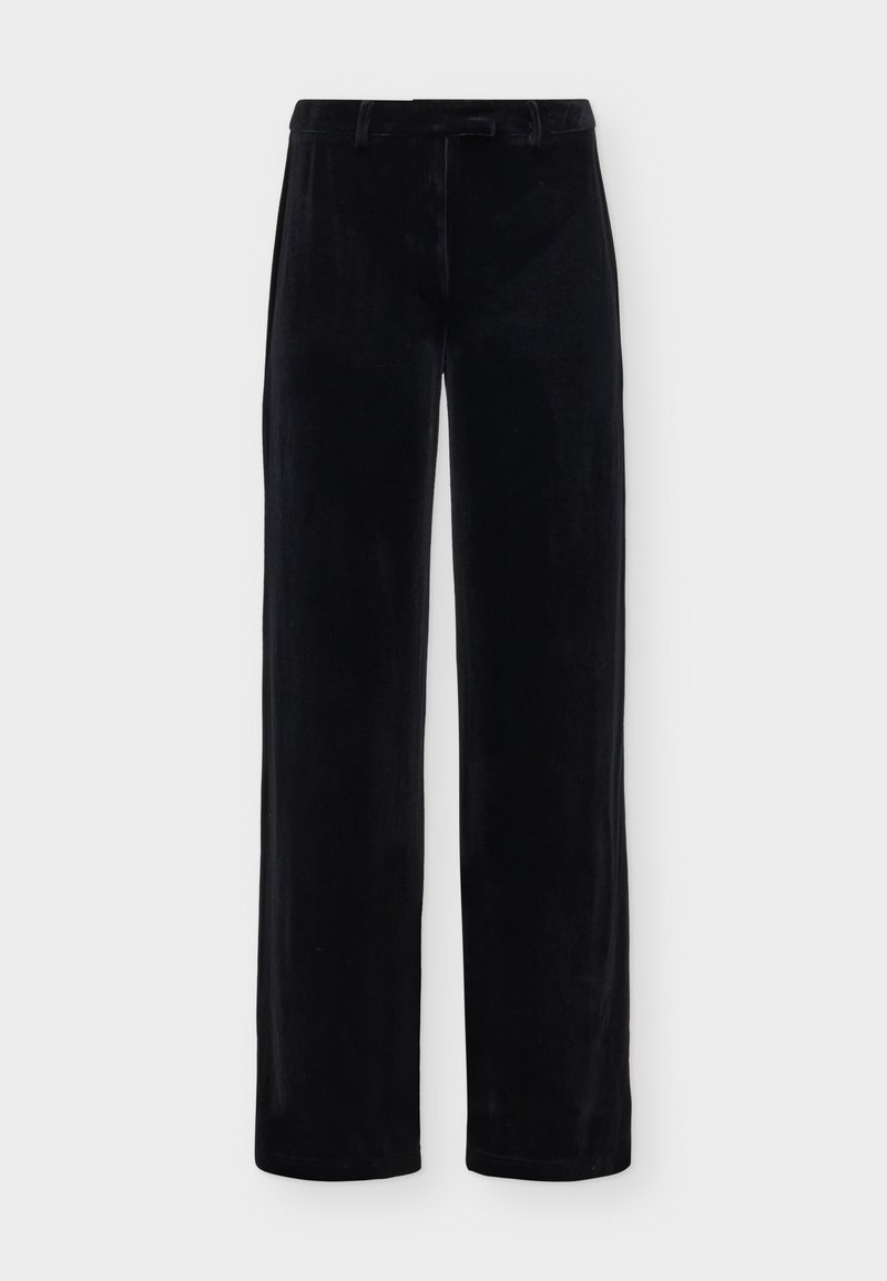 Vero Moda VMNARA STRAIGHT VELVET PANT - Trousers - black - Zalando