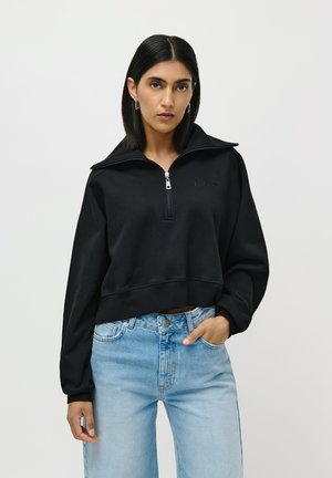 MERET SWEATER - Mikina so zipsom - black