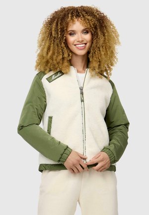 COLLEGE SAYOO - Fliisjakk - offwhite dusty olive