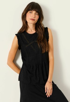 FatFace, REGULAR FIT - GI EMBROIDERED BLOUSE . - Blouse - black