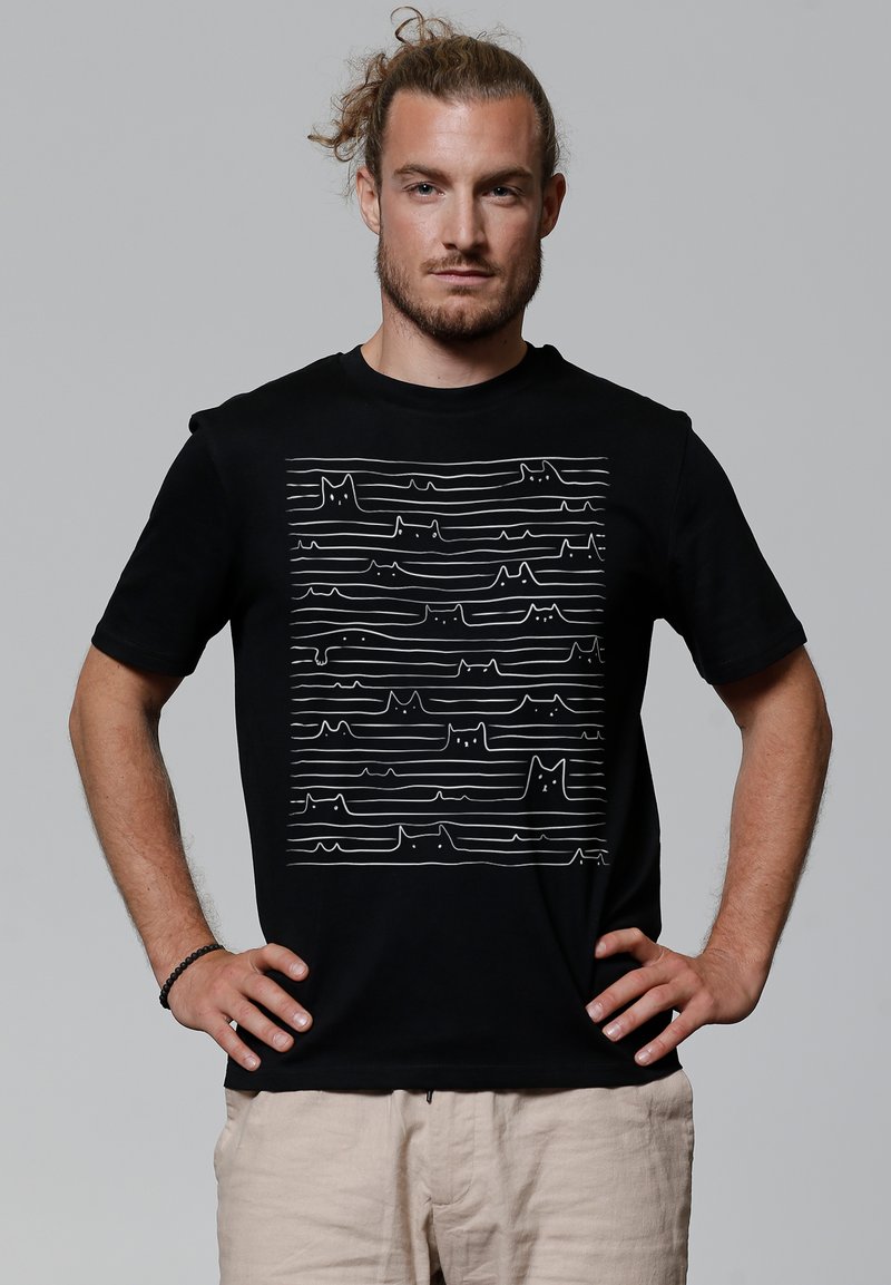 watapparel CATS - T-shirt imprimé - black