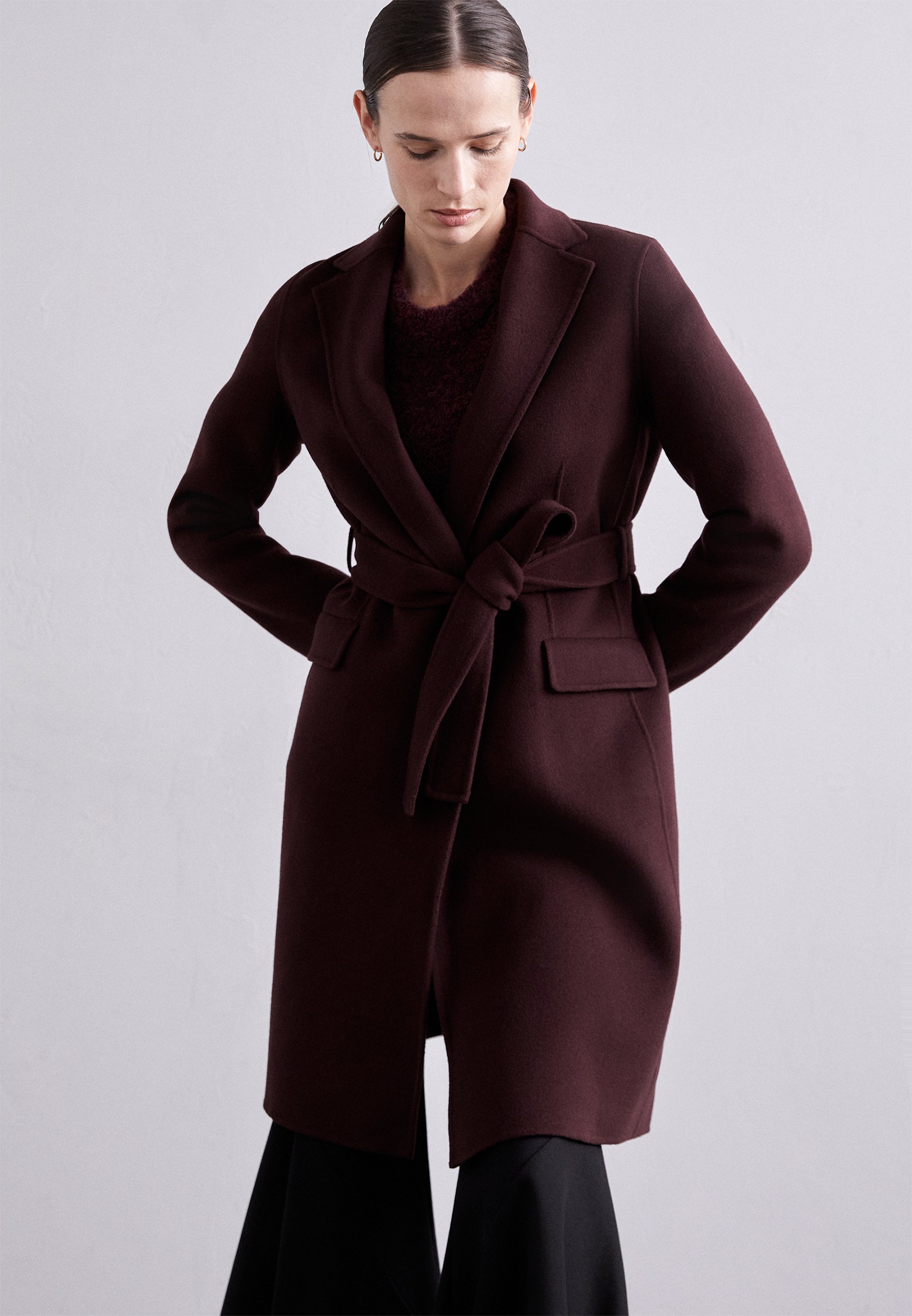Theory BELT COAT - Classic coat - malbec/bordeaux - Zalando