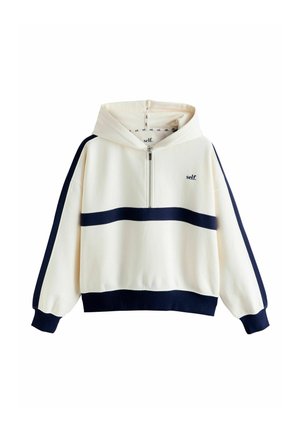 HALF ZIP  - Hoodie - ecru navy