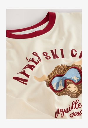 Next REGULAR FIT - HAMISH SKIING CHRISTMAS GRAPHIC PRINTED - Longsleeve - ecru and burgundy red