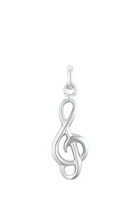 Pendente d'argento a forma di chiave di violino, con un anello per essere attaccato a una collana o a un braccialetto.