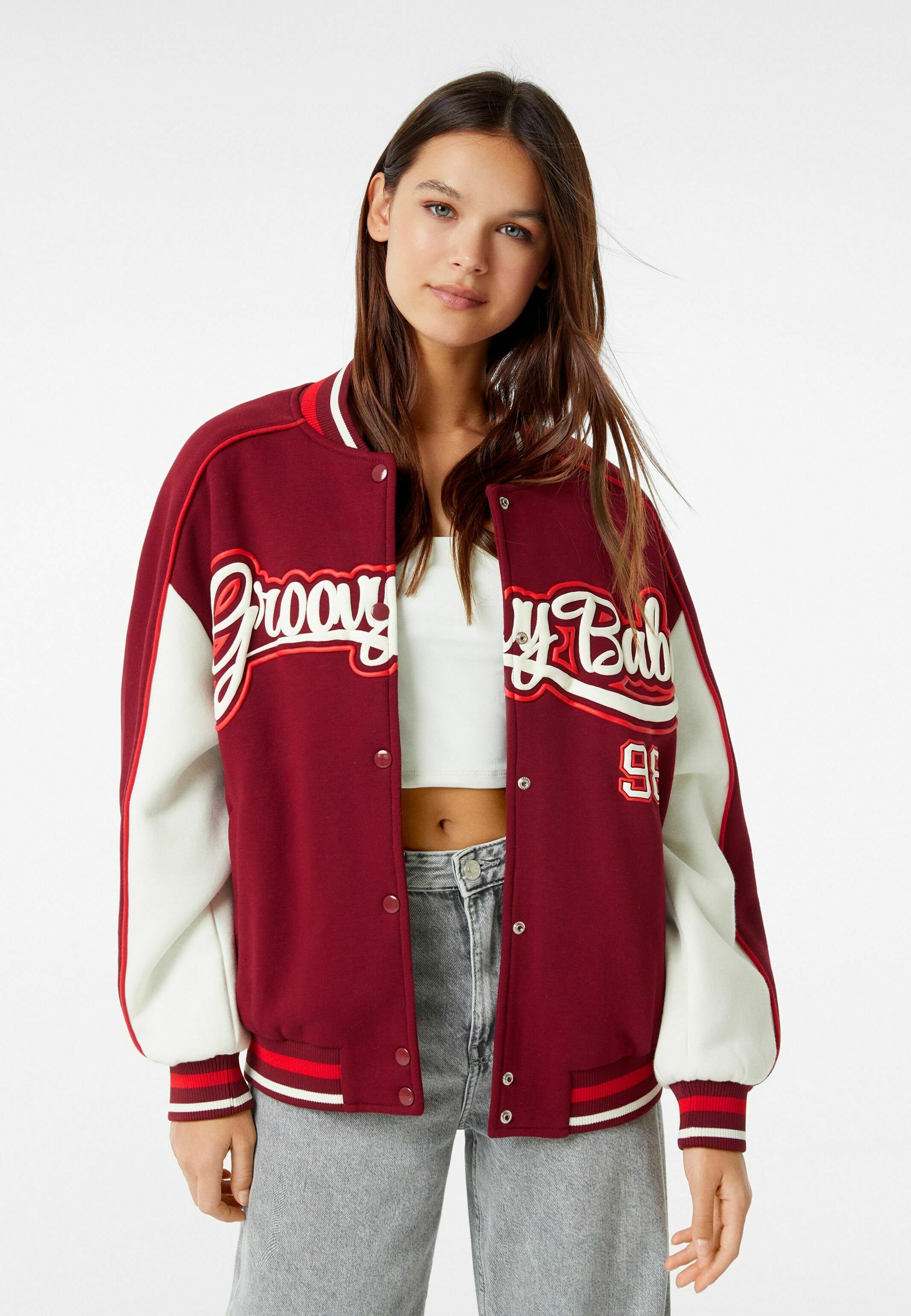 Bershka VARSITY - Bomber Jacket - dark 