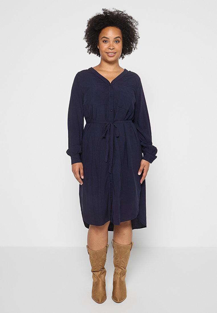 ONLY Carmakoma Blousejurk donkerblauw