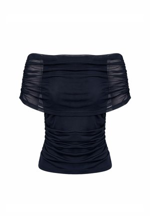 Object, OFF SHOULDER TOP GERAFFTES - Blouse - sky captain