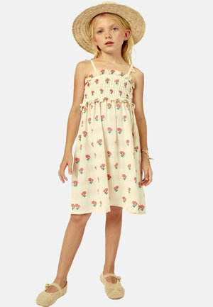 MIPOUNET CORALINE - Vestido de punto - ecru  coral