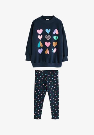 Next, REGULAR FIT - SWEATSHIRT AND LEGGINGS SET . - Pusa - navy multi heart