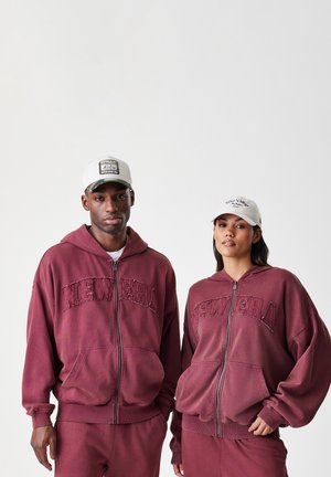 HOODIE UNISEX - Sudadera con cremallera - bordeaux