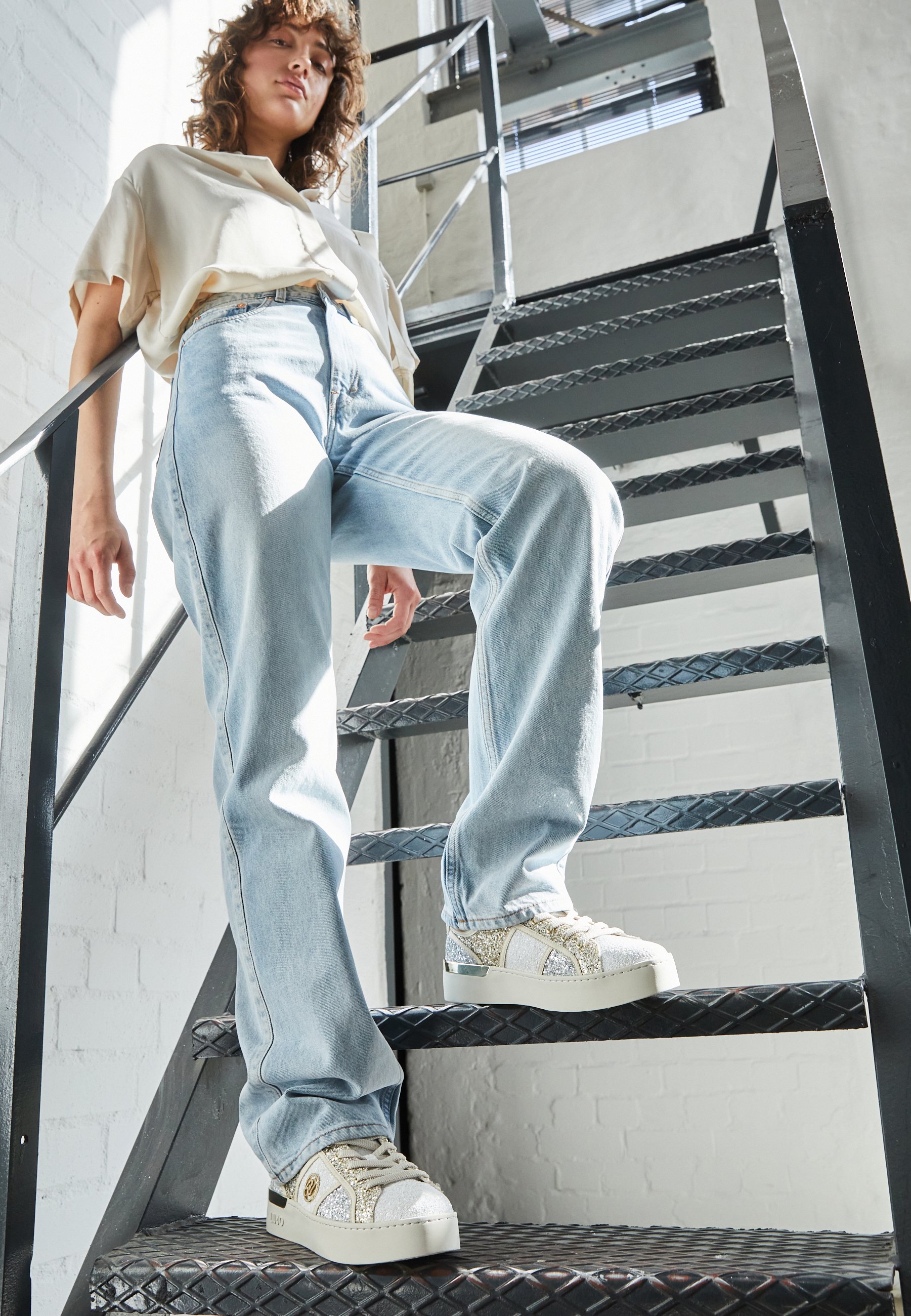 LIU JO SILVIA - Sneakers basse - white/gold/silver/bianco - Zalando.it