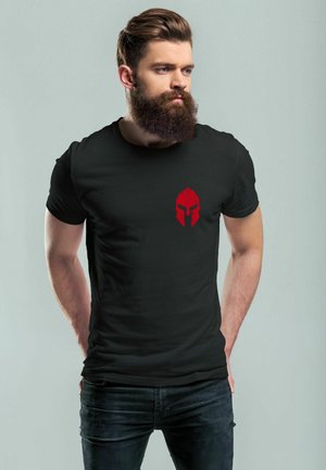 LOGO SPARTA-HELM SPARTANER GLADIATOR KRIEGER WARRIOR FASHION STREETSTYLE  - T-Shirt print - schwarz rot