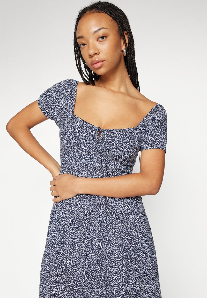 blair waldorf blue dress 1940's Blue Floral Rayon Dress main image 0