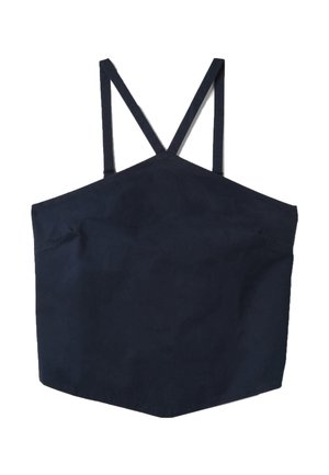 Top corto negro sin mangas con tirantes finos y ajustables y escote recto.